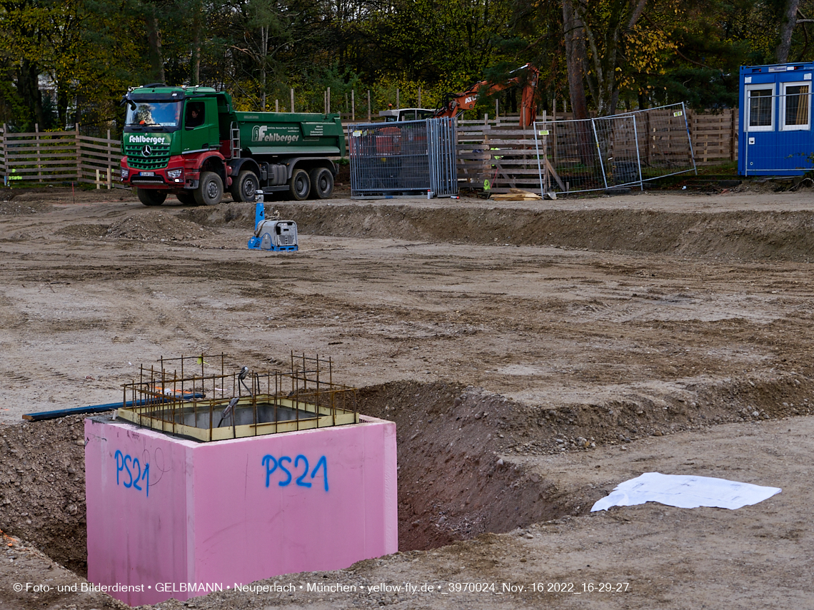 16.11.2022 - Baustelle an der Quiddestraße Haus für Kinder in Neuperlach